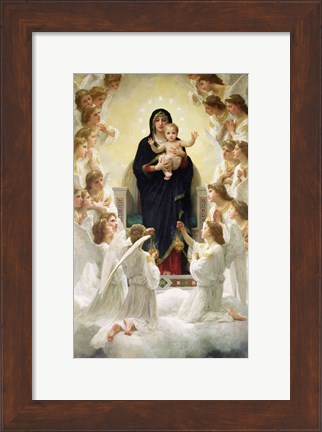 Framed Virgin with Angels, 1900 Print