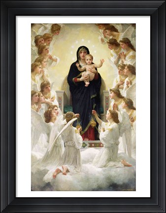 Framed Virgin with Angels, 1900 Print