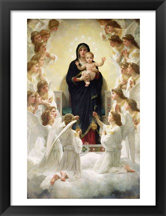 Framed Virgin with Angels, 1900 Print