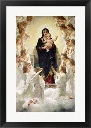 Framed Virgin with Angels, 1900 Print