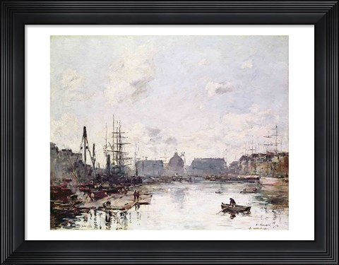 Framed Port of Trade, Le Havre, 1892 Print