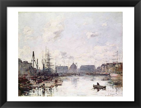 Framed Port of Trade, Le Havre, 1892 Print