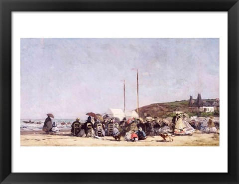 Framed Beach at Trouville, 1864 Print