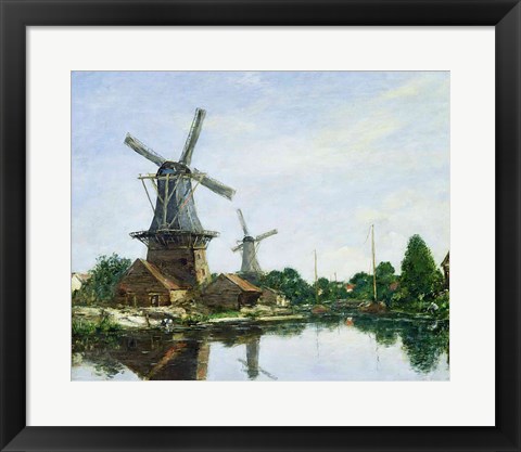 Framed Dutch Windmills, 1884 Print