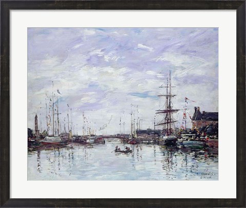 Framed Deauville, the Dock, 1892 Print
