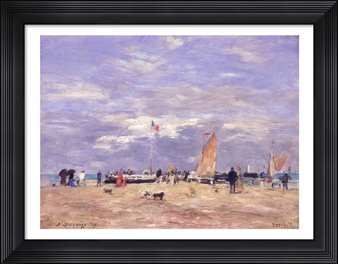 Framed Jetty at Deauville, 186 Print