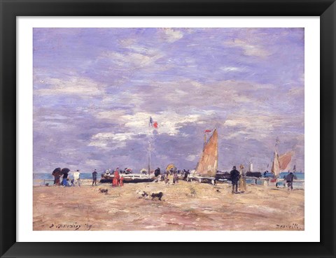 Framed Jetty at Deauville, 186 Print