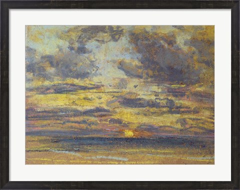 Framed Study of the Sky with Setting Sun, c.1862-70 Print
