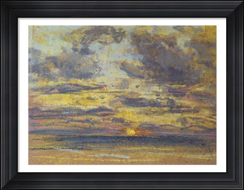 Framed Study of the Sky with Setting Sun, c.1862-70 Print