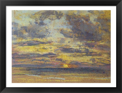 Framed Study of the Sky with Setting Sun, c.1862-70 Print