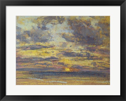 Framed Study of the Sky with Setting Sun, c.1862-70 Print