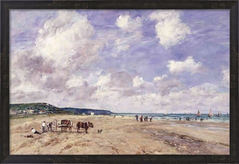 Framed Beach at Tourgeville, 1893 Print