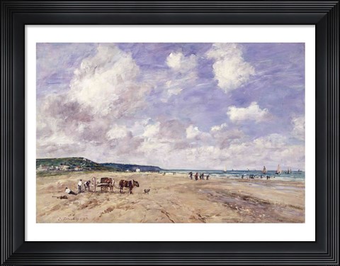 Framed Beach at Tourgeville, 1893 Print