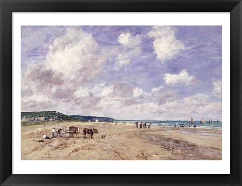 Framed Beach at Tourgeville, 1893 Print