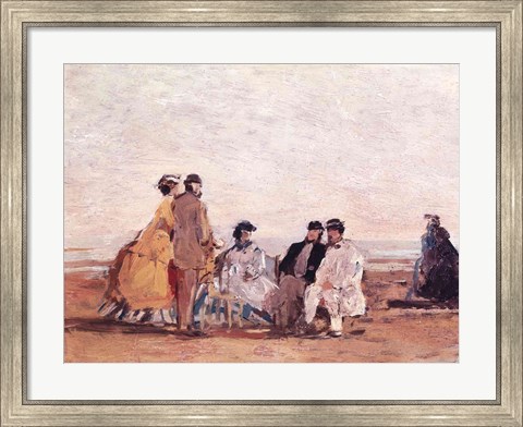 Framed On the Beach at Trouville, c.1865 Print