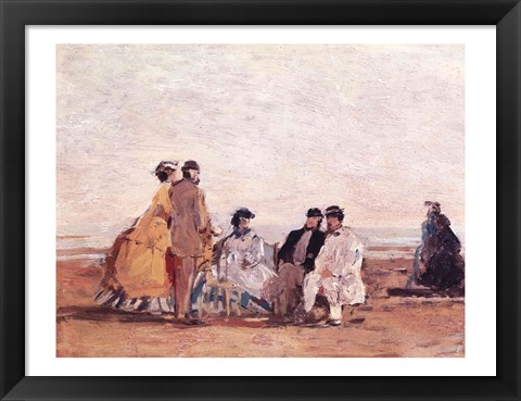 Framed On the Beach at Trouville, c.1865 Print