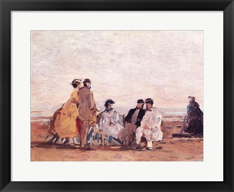 Framed On the Beach at Trouville, c.1865 Print