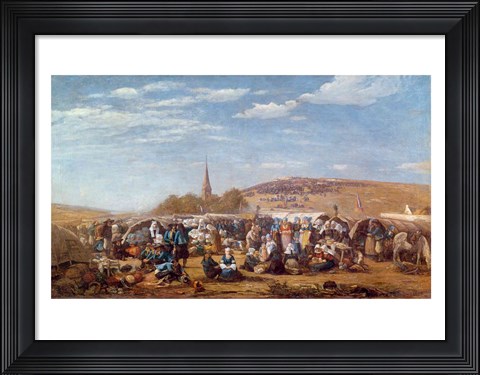 Framed Manet Family picnicking, 1866 Print