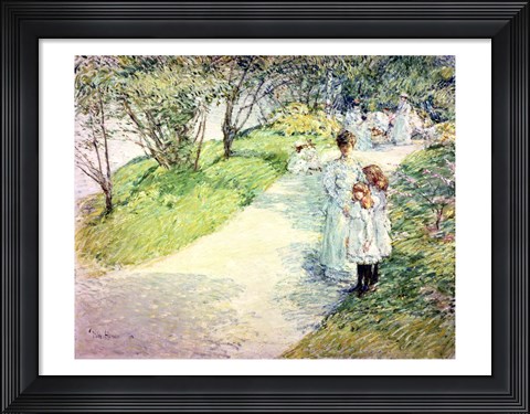 Framed Promenaders in the garden, 1898 Print