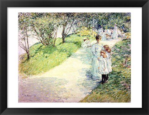 Framed Promenaders in the garden, 1898 Print