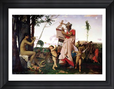 Framed Anacreon, Bacchus and Aphrodite, 1848 Print
