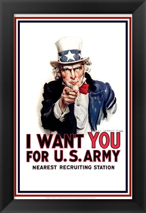 Framed Uncle Sam  - I Want You Print