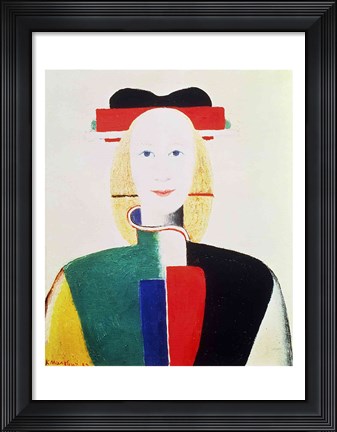 Framed Girl with the Hat Print