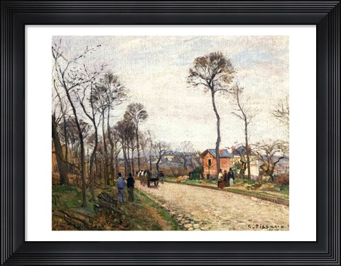 Framed Road from Louveciennes, 1870 Print