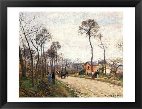 Framed Road from Louveciennes, 1870 Print