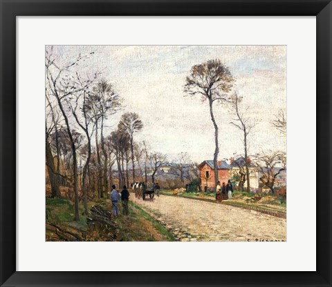 Framed Road from Louveciennes, 1870 Print