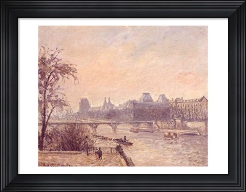 Framed Seine and the Louvre, 1903 Print