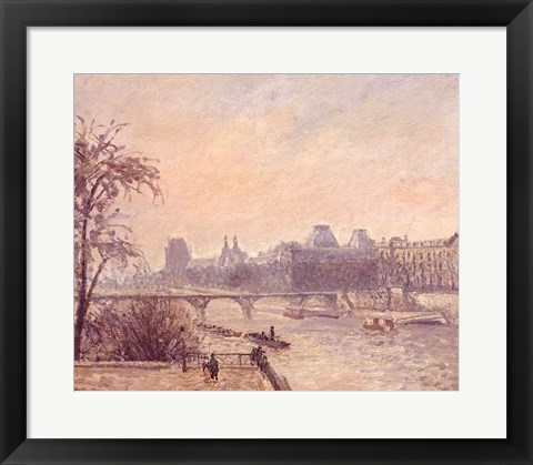 Framed Seine and the Louvre, 1903 Print