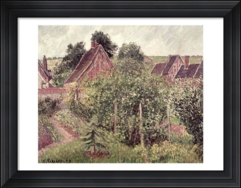 Framed Landscape with Cottage Roofs, 1899 Print