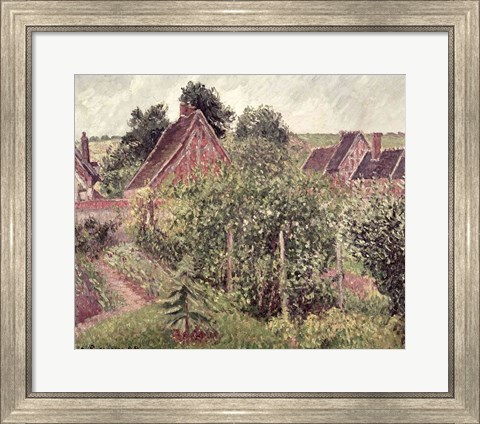 Framed Landscape with Cottage Roofs, 1899 Print