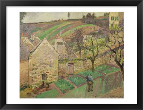 Framed Hillside of the Hermitage, Pontoise, 1873 Print