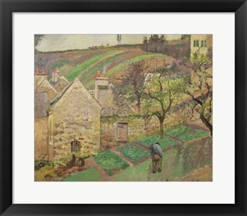 Framed Hillside of the Hermitage, Pontoise, 1873 Print