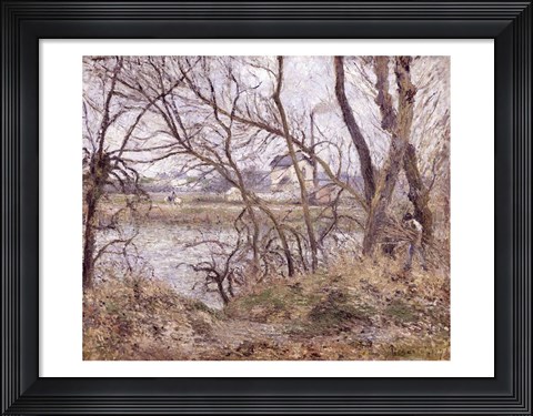 Framed Banks of the Oise, near Pontoise, Cloudy Weather, 1878 Print