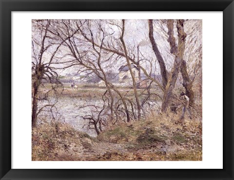 Framed Banks of the Oise, near Pontoise, Cloudy Weather, 1878 Print