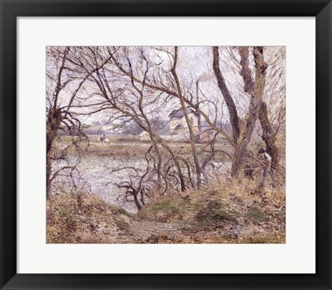 Framed Banks of the Oise, near Pontoise, Cloudy Weather, 1878 Print