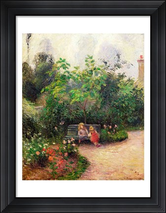 Framed Corner of the Garden at the Hermitage, Pontoise, 1877 Print