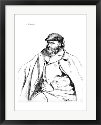 Framed Portrait of Cezanne, 1874 Print