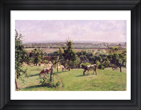 Framed Hillside of Vesinet, Yvelines, 1871 Print