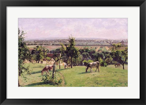 Framed Hillside of Vesinet, Yvelines, 1871 Print