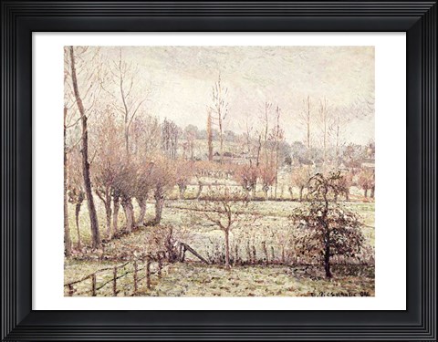 Framed Snow Effect at Eragny, 1894 Print