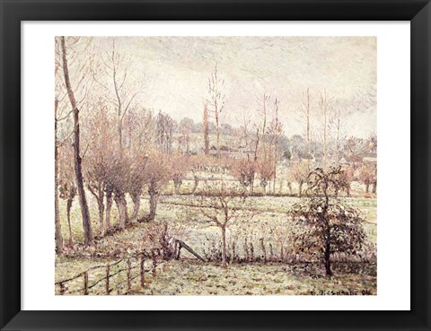 Framed Snow Effect at Eragny, 1894 Print