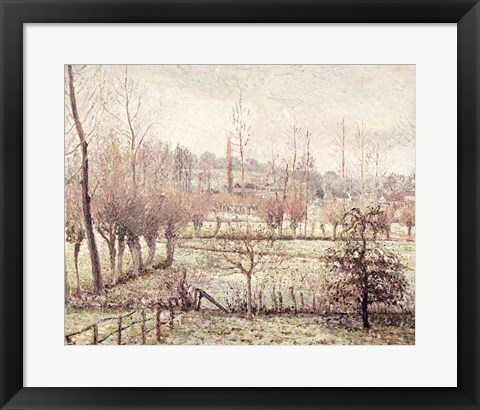 Framed Snow Effect at Eragny, 1894 Print