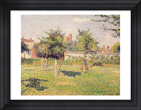 Framed Woman in the Meadow at Eragny, Spring, 1887 Print