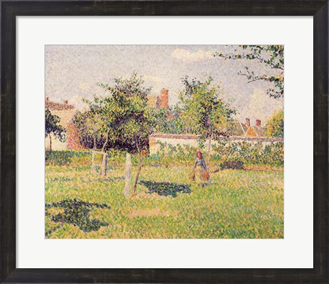 Framed Woman in the Meadow at Eragny, Spring, 1887 Print