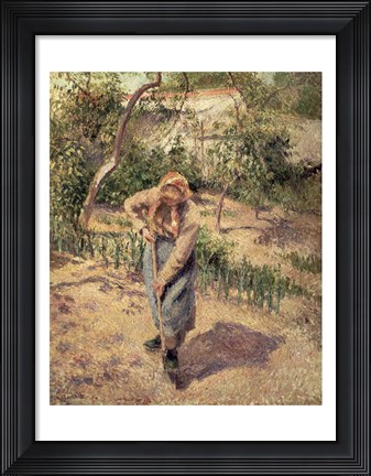 Framed Woman Digging in an Orchard, 1882 Print