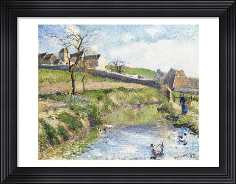 Framed Farm at Osny, 1883 Print